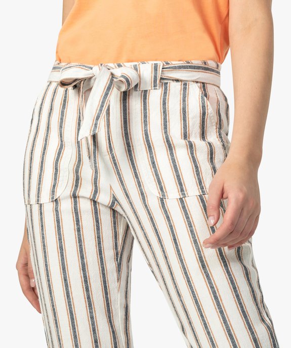 Pantalon femme rayé vue2 - GEMO(FEMME PAP) - GEMO
