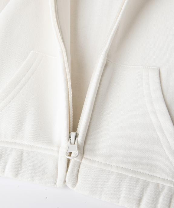 Sweat zippé à capuche intérieur molletonné bébé fille vue3 - GEMO 4G BEBE - GEMO