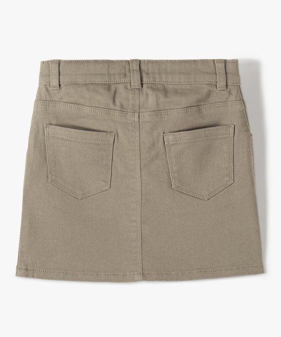 Jupe fille courte en coton stretch coupe trapèze vue4 - GEMO (ENFANT) - GEMO