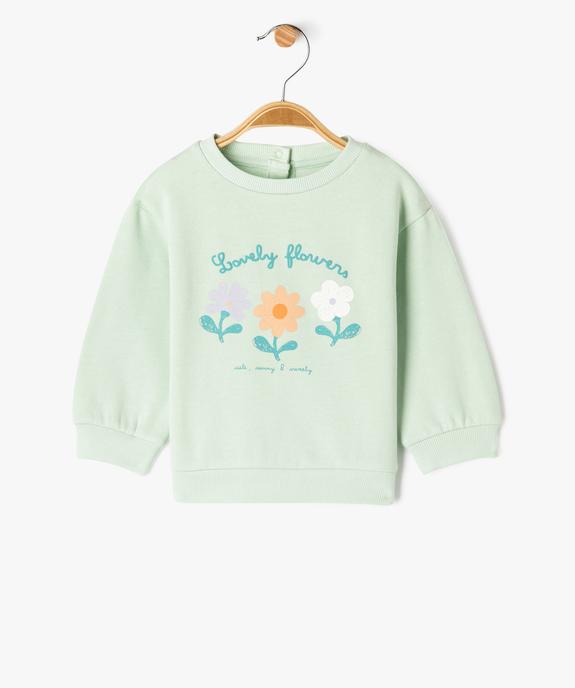 Sweat molletonné bébé fille avec motifs et message vue1 - GEMO 4G BEBE - GEMO
