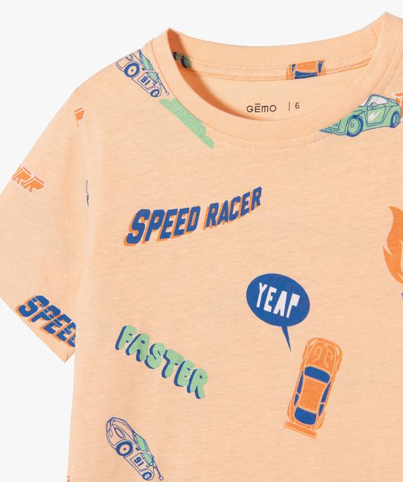 Tee-shirt imprimé course automobile garçon vue2 - GEMO (ENFANT) - GEMO