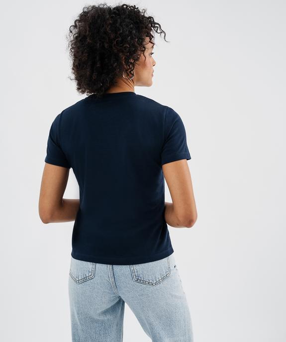Tee-shirt manches courtes et col rond en coton résistant femme vue3 - GEMO(FEMME PAP) - GEMO