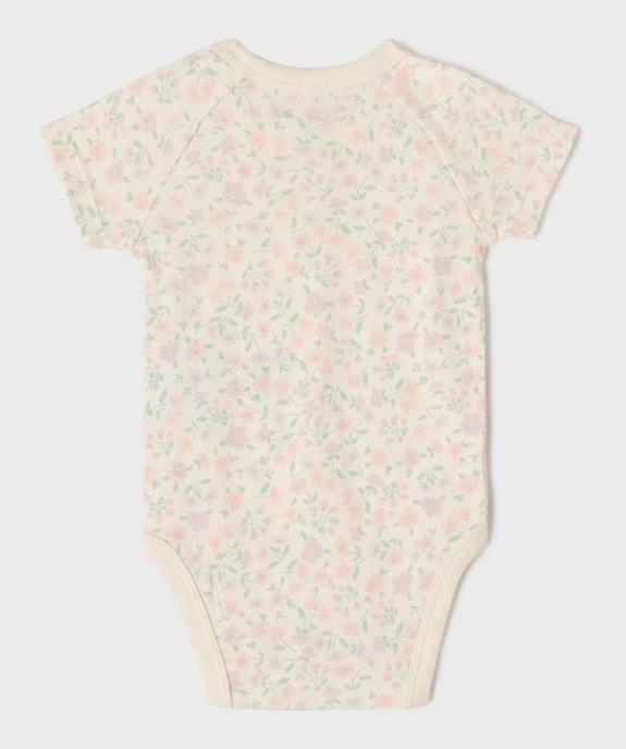 Body à manches courtes fermeture croisée motifs fleuris bébé fille (lot de 3) vue4 - GEMO 4G BEBE - GEMO