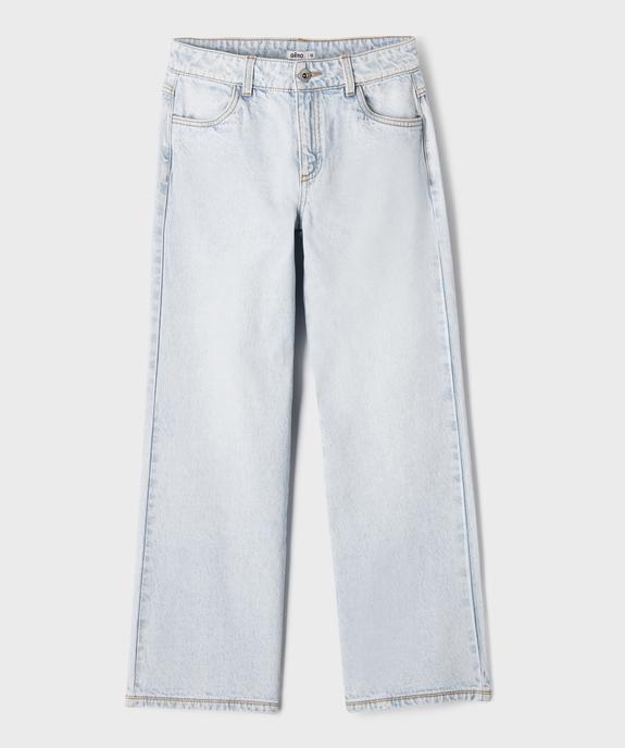 Jean loose à taille réglable en denim 100% coton fille vue1 - GEMO 4G FILLE - GEMO