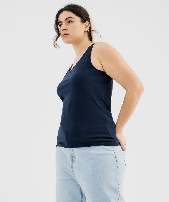 Débardeur femme grande taille uni en coton extensible vue7 - GEMO 4G GT - GEMO