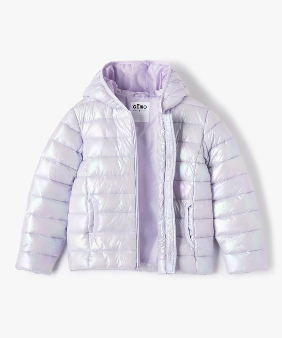 Doudoune fille à capuche pastel nacré vue3 - GEMO (ENFANT) - GEMO