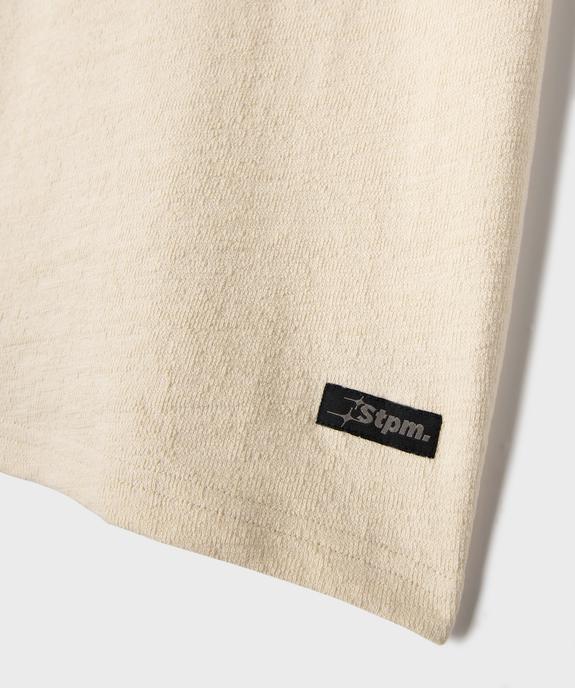 Tee-shirt manches courtes oversize en coton texturé garçon vue2 - GEMO 4G GARCON - GEMO