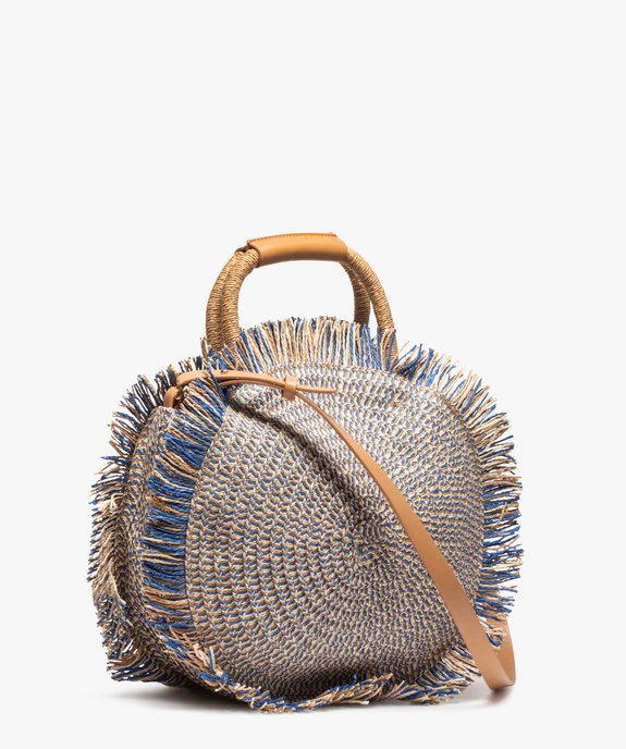 Sac femme rond en paille de papier vue2 - GEMO (ACCESS) - GEMO