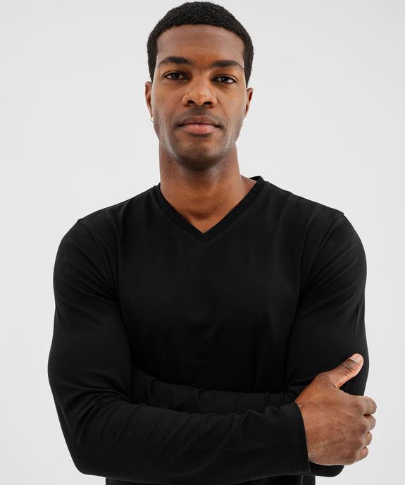 Tee-shirt manches longues et col V homme - GEMO 4G HOMME Tee-shirt manches longues et col V homme vue2 - GEMO 4G HOMME - GEMO