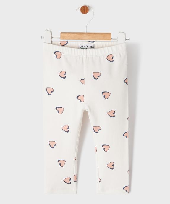 Legging long en coton stretch imprimé bébé fille vue1 - GEMO 4G BEBE - GEMO