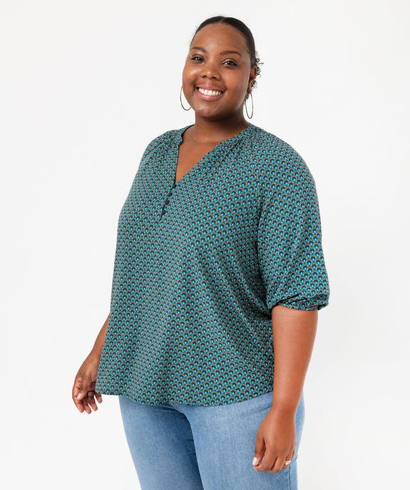 Blouse imprimée à manches 3/4 femme grande taille vue2 - GEMO 4G GT - GEMO