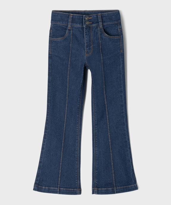 Jean flare taille ajustable en coton stretch fille vue2 - GEMO 4G FILLE - GEMO