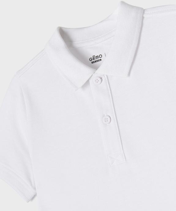 Polo à manches courtes en coton piqué garçon vue2 - GEMO 4G GARCON - GEMO