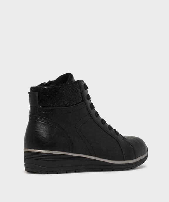 Boots confort avec talon compensé et doublure chaude femme - HOBIZ Boots confort avec talon compensé et doublure chaude femme vue4 - HOBIZ - GEMO