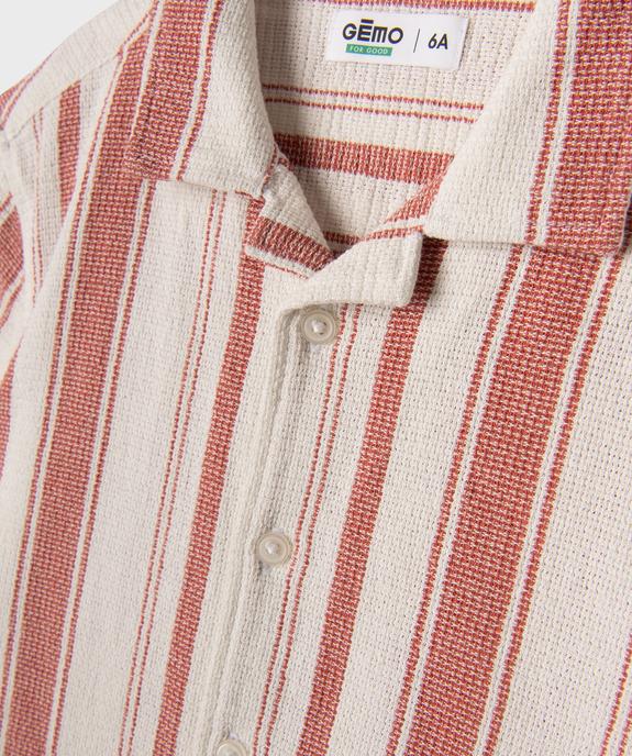 Chemise manches courtes à rayures garçon vue3 - GEMO 4G GARCON - GEMO