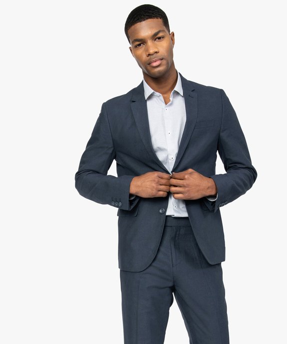 Veste de costume homme en lin majoritaire vue1 - GEMO (HOMME) - GEMO