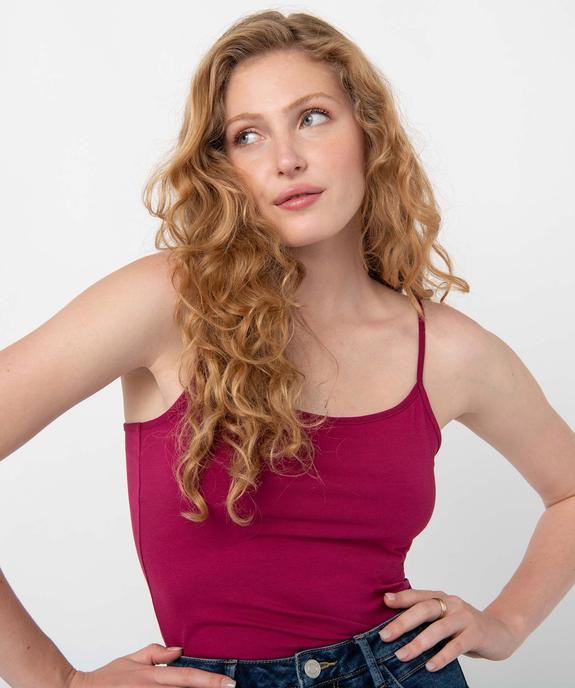 Débardeur uni à fines bretelles femme vue2 - GEMO (MAILLE) - GEMO