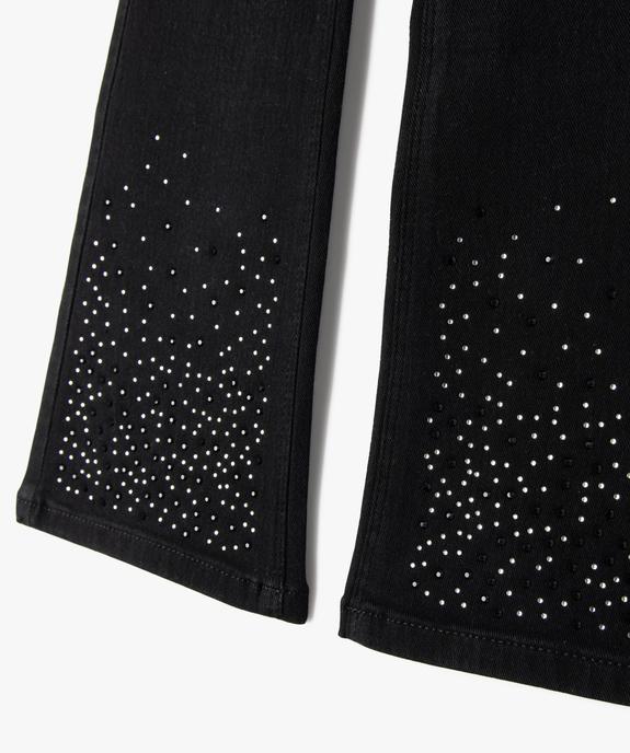 Jean flare avec strass en bas de jambes fille vue2 - GEMO 4G FILLE - GEMO