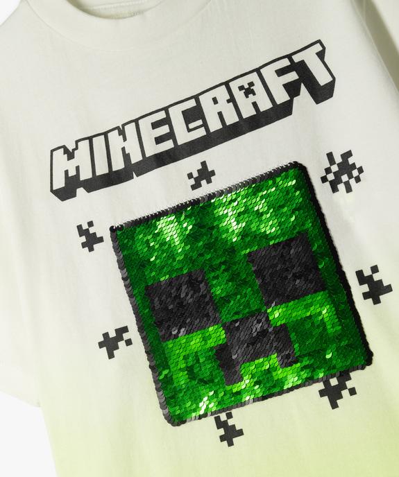Tee-shirt manches courtes à sequins réversibles garçon - Minecraft vue2 - MINECRAFT - GEMO