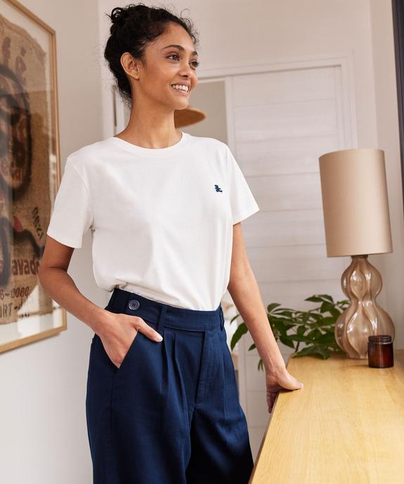 Tee-shirt à manches courtes avec logo brodé femme - LuluCastagnette vue7 - LULUCASTAGNETTE - GEMO