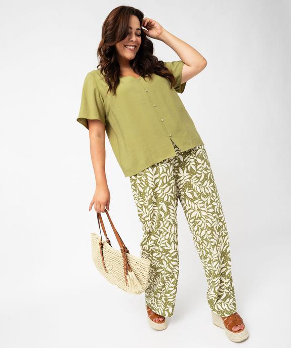 Pantalon large en maille froissée imprimée et extensible femme grande taille vue6 - GEMO (G TAILLE) - GEMO