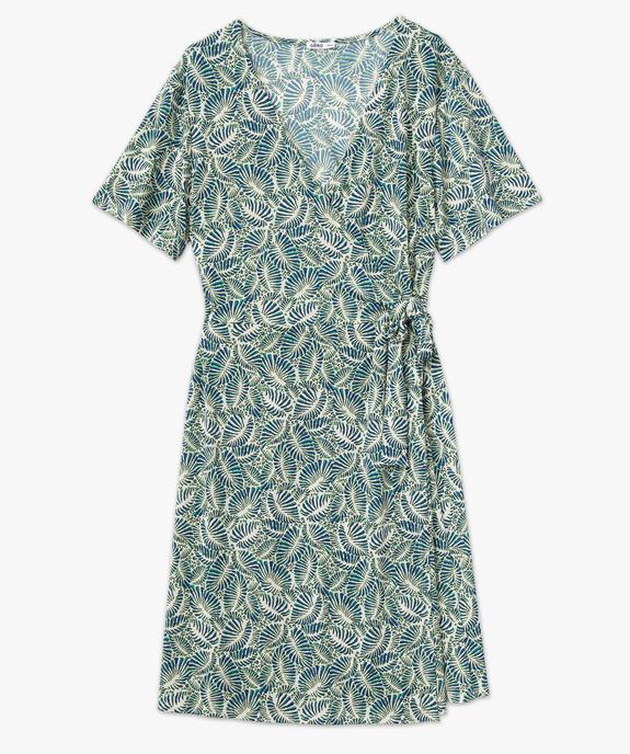 Robe portefeuille midi manches courtes femme grande taille vue4 - GEMO (G TAILLE) - GEMO