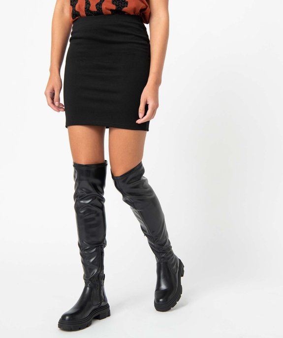 Jupe femme courte et ajustée en maille vue1 - GEMO(FEMME PAP) - GEMO