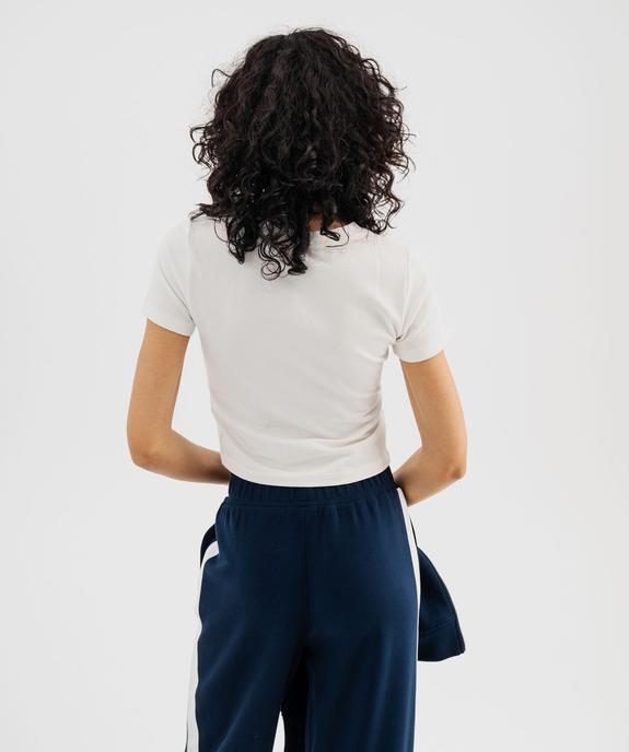 Tee-shirt manches courtes en coton stretch uni femme vue1 - GEMO(FEMME PAP) - GEMO