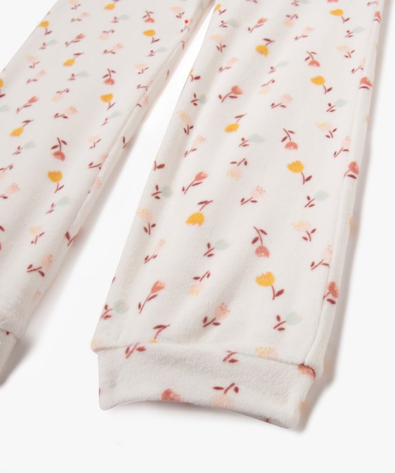 Pyjama en velours à motifs fleuris fille vue3 - GEMO (ENFANT) - GEMO