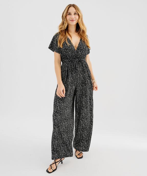 Combinaison pantalon haut cache-cœur en maille fluide femme vue2 - GEMO 4G FEMME - GEMO