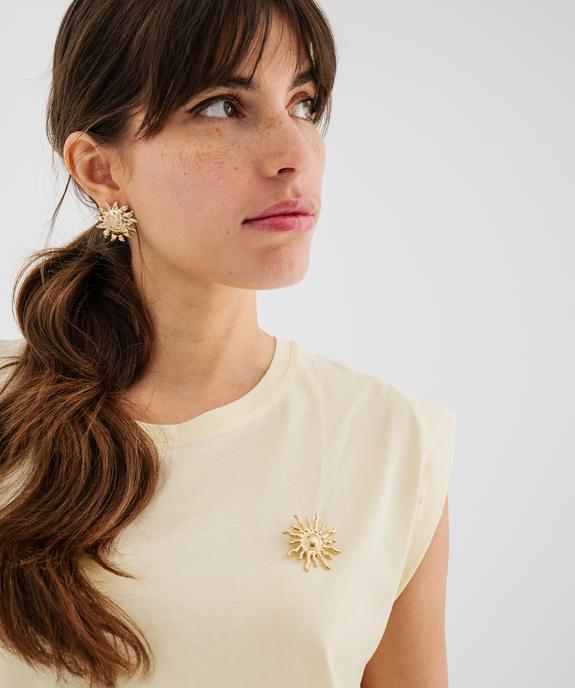 Tee-shirt sans manches loose en jersey de coton à breloque femme vue2 - GEMO(FEMME PAP) - GEMO