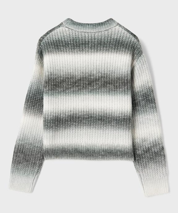 Pull en grosse maille effet tie and dye fille vue3 - GEMO (JUNIOR) - GEMO