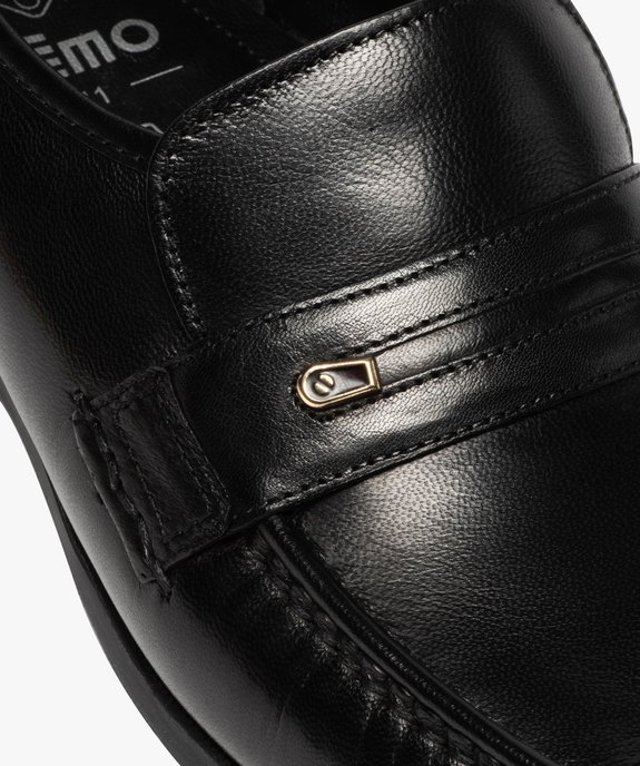 Mocassins homme unis en cuir coupe spéciale pied large vue6 - GEMO (CONFORT) - GEMO