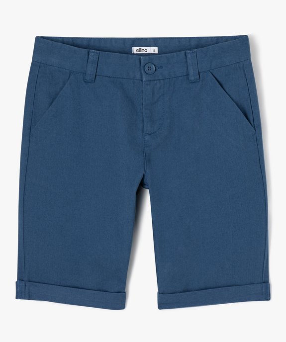 Bermuda coupe chino regular en toile de coton garçon vue1 - GEMO 4G GARCON - GEMO