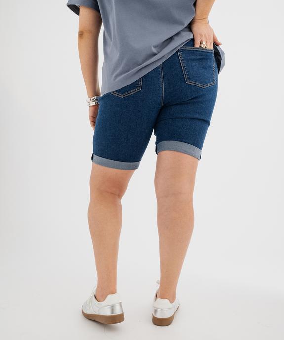 Bermuda en jean extensible avec revers cousus femme grande taille vue3 - GEMO (G TAILLE) - GEMO