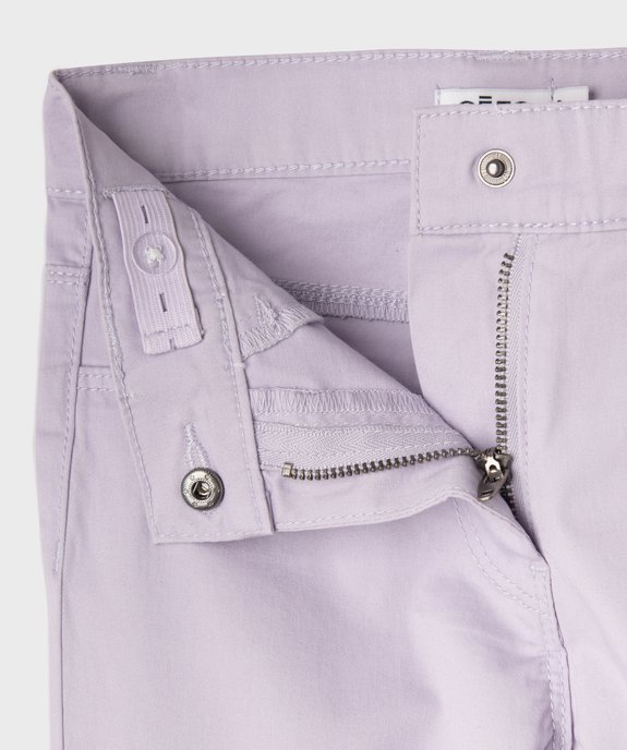 Pantacourt slim finitions brodées fille vue2 - GEMO (ENFANT) - GEMO