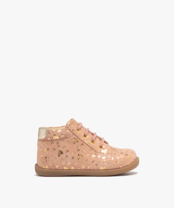 Chaussures premiers pas en cuir pailleté bébé fille - NA! vue2 - NA! - GEMO