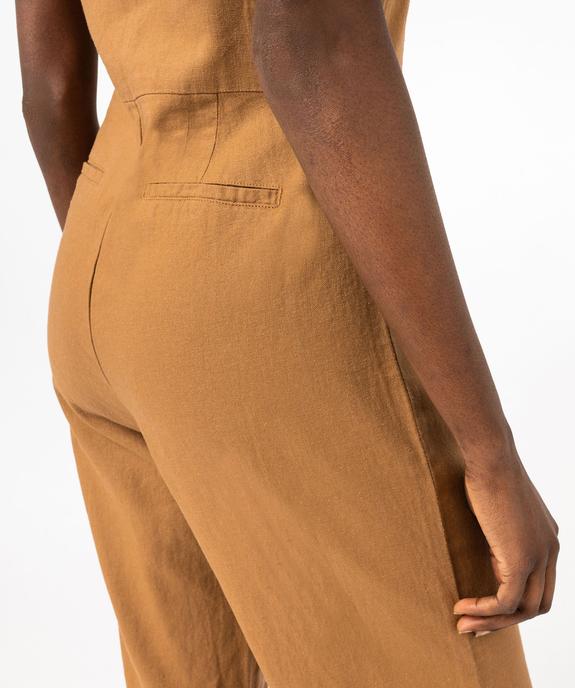 Combinaison pantalon femme à bretelles contenant du lin vue5 - GEMO 4G FEMME - GEMO