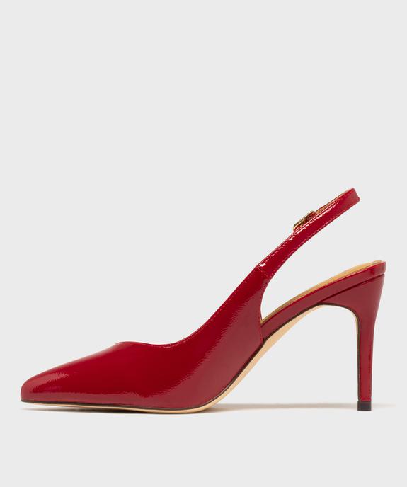 Escarpins sling-back vernis à bout pointu et talon aiguille femme - Valentina Baldano vue3 - VALENTINA BALDA - GEMO