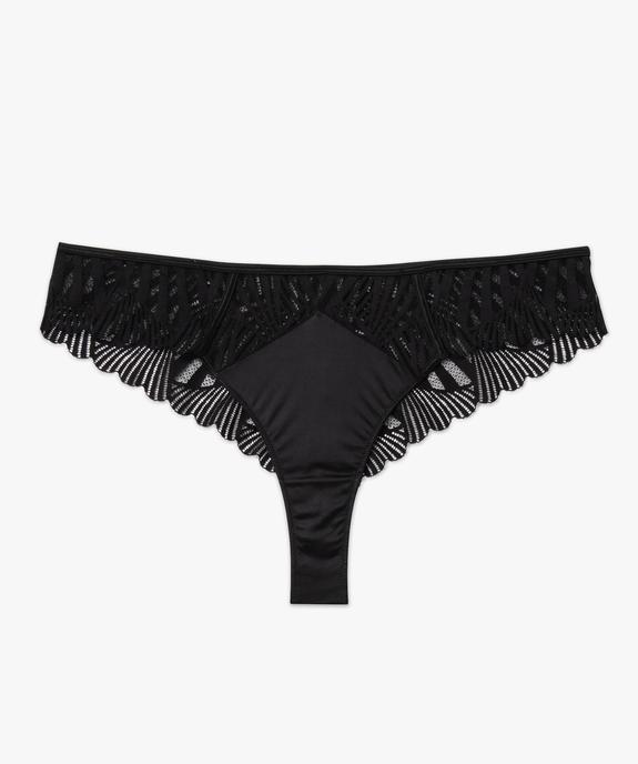 Tanga en microfibre et dentelle femme grande taille vue4 - GEMO(HOMWR FEM) - GEMO