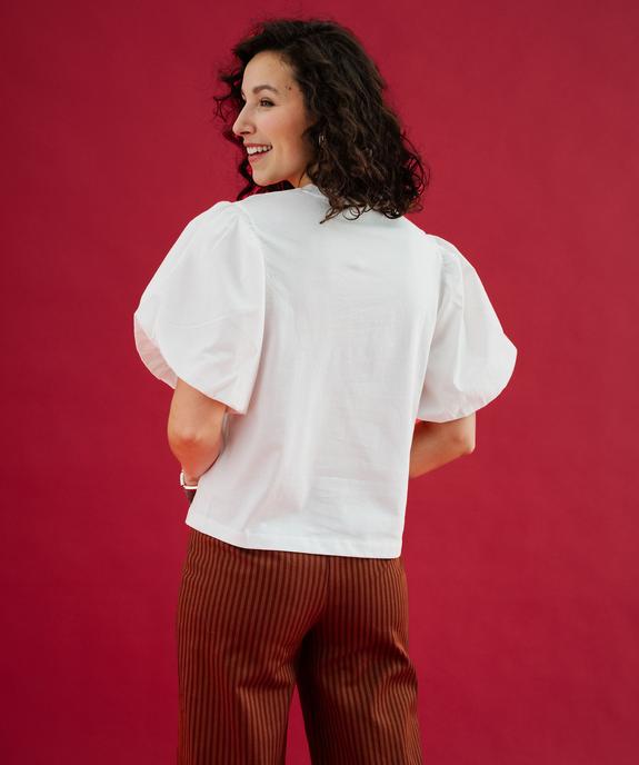 Tee-shirt à manches bouffantes femme vue3 - GEMO(FEMME PAP) - GEMO