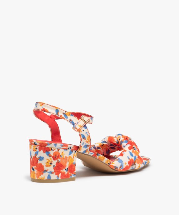 Sandales femme à talon dessus en tissu fleuri vue5 - GEMO(URBAIN) - GEMO