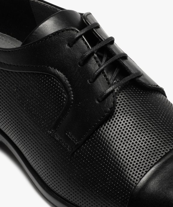 Derbies homme dessus cuir uni perforé - Tanéo vue6 - TANEO - GEMO