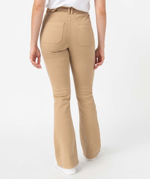 Pantalon femme en toile extensible coupe Bootcut vue3 - GEMO(FEMME PAP) - GEMO