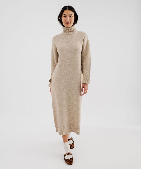 Robe pull longue à col roulé femme vue2 - GEMO(FEMME PAP) - GEMO