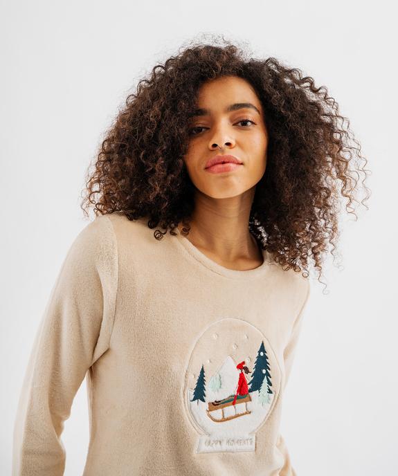 Pyjama polaire de Noël femme vue2 - GEMO(HOMWR FEM) - GEMO