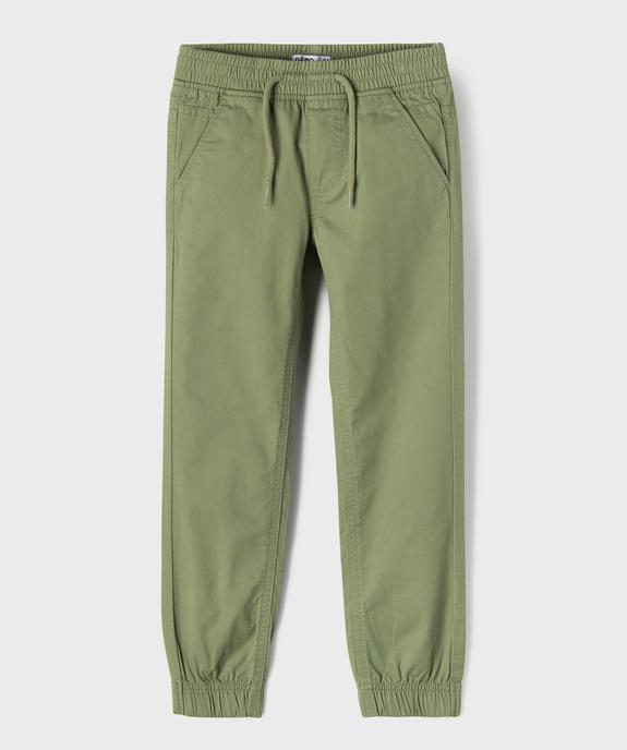 Pantalon en coton coupe jogger garçon vue1 - GEMO (ENFANT) - GEMO