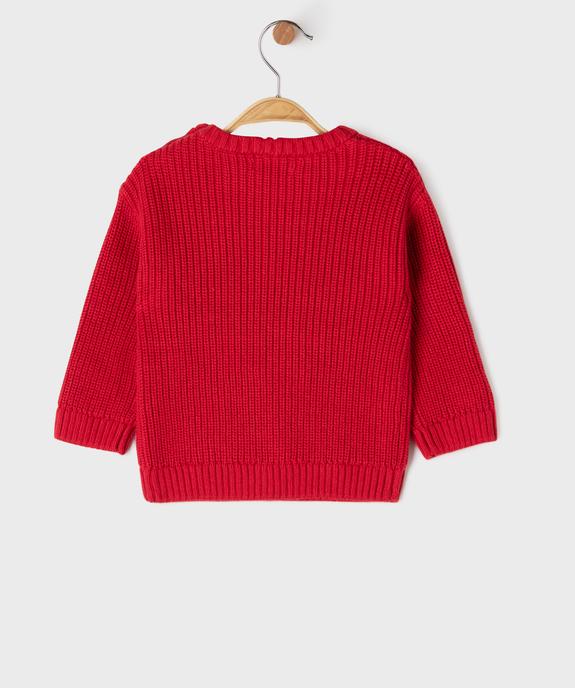 Pull en coton avec motif en maille bouclette bébé garçon - LuluCastagnette vue3 - LULUCASTAGNETTE - GEMO