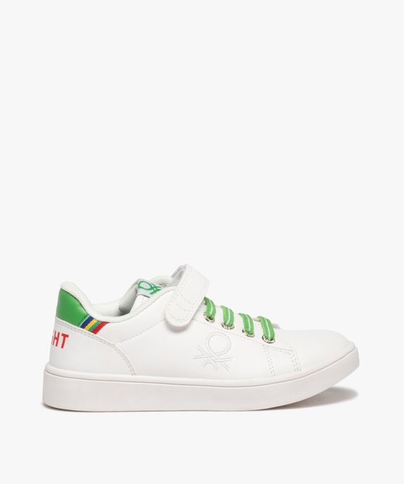 Baskets garçon colorées à lacets et scratch - Benetton vue1 - BENETTON - GEMO