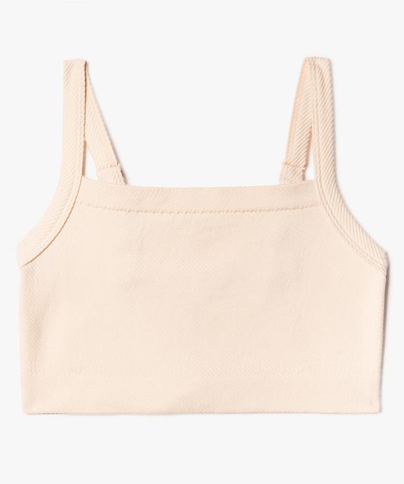 Brassière à col carré et bretelles ajustables fille vue1 - GEMO (JUNIOR) - GEMO